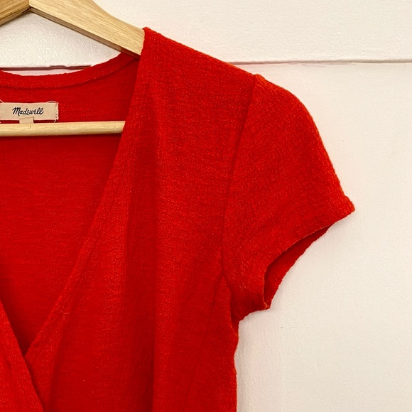 Madewell Vibrant red cropped wrap top - Picture 4 of 6